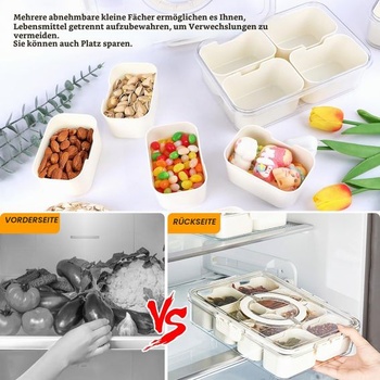ENUTROF Krabička na svačinu s víkem, 4 přihrádky Miska na svačinu Talíř na svačinu