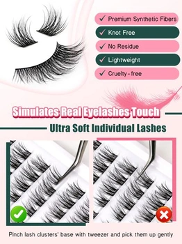 Riasy Wimpern, predlžovacie riasy 10-13 mm, riasy Siligli C/D, vlnité, 8 párov, Chic Cat, zmiešané 10-13