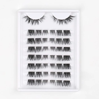 Riasy Wimpern, predlžovacie riasy 10-13 mm, riasy Siligli C/D, vlnité, 8 párov, Chic Cat, zmiešané 10-13
