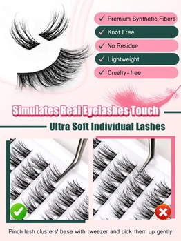 Riasy, predĺženie rias, jednotlivé zhluky rias, zmiešané 8-13 mm, riasy typu mačacie oko, tvar D,