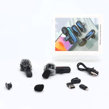 Mikrofón pre mobilné telefóny, mikrofón pre iPhone a USB-C konektor, mini mikrofón, bezdrôtové