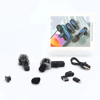 Mikrofon pro mobilní telefony, mikrofon pro iPhone a USB-C konektor, mini mikrofon, bezdrátové