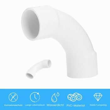 PVC ohyby rúrok M20 a M25, 90 stupňov - 20 kusov spojovacích rúrok M20 a 2 kusy M25 z PVC pre
