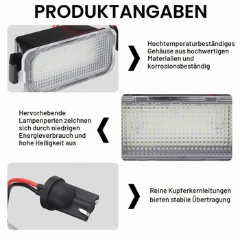 2 LED osvetlenie registračnej značky pre vozidlá Ford, zadné svetlá