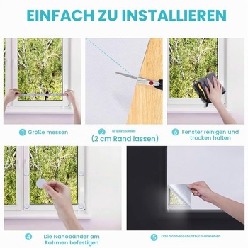 Zatemňovací roleta Ainiv na okna 200 x 145 cm, zatemňovací roleta na střešní okno, bílá 200 x 145 cm