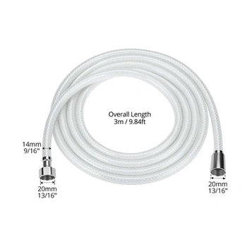 Sprchová hadice QWORK® z PVC, 3 m, odolná proti zlomení, vysokotlaká sprchová hadice, náhradní