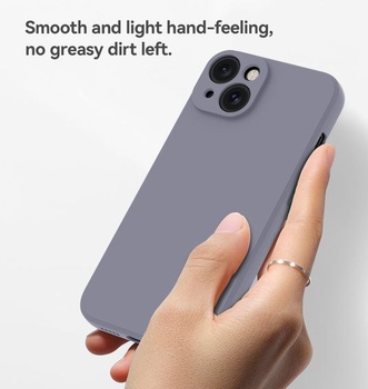 Silikonový kryt Qasyfanc pro iPhone 15, modrošedý iPhone 15 modrošedý