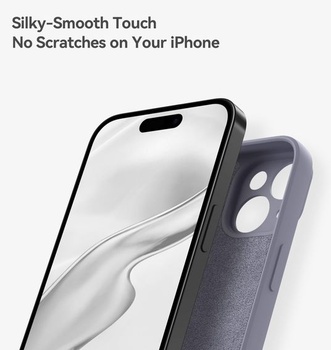 Silikonový kryt Qasyfanc pro iPhone 15, modrošedý iPhone 15 modrošedý