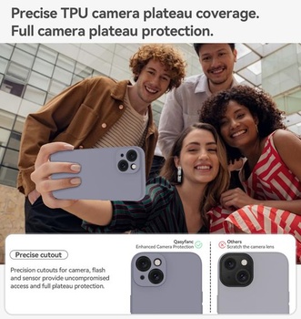 Silikonový kryt Qasyfanc pro iPhone 15, modrošedý iPhone 15 modrošedý