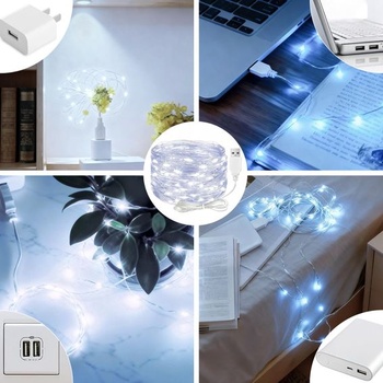 ALEGRE LED reťazové svetelné reťaze s USB, 4M 40 LED reťazových svetiel z medeného drôtu sa