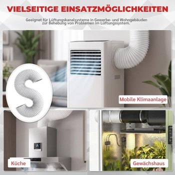 Výfuková hadica 150 mm 5 m PVC hliníková flexibilná rúrka Výfuková hadica klimatizácia 150 mm x 5 m