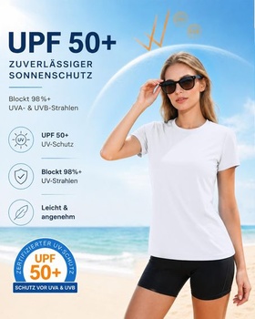 Dámske tričko s krátkym rukávom a UV filtrom, ochrana proti slnku UPF 50+, priedušné,