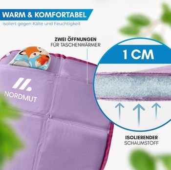 Detský sedák NORDMUT so spoľahlivou ochranou proti chladu a mokru - Pohodlný skladací vonkajší