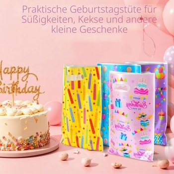 Dárkové tašky Annhao 50 kusů pro dětské narozeninové oslavy, dárkové tašky pro děti, barevné tašky