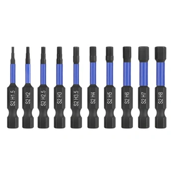 Súprava šesťhranných bitov HPHOPE Impact, 10 kusov, HEX H1,5 - H8, dĺžka 50 mm, 10 kusov, metrické