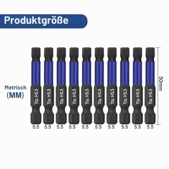 Súprava šesťhranných bitov HPHOPE Impact, HEX 5,5 mm, 10 kusov, dĺžka 50 mm 50 mm, 10 kusov, H5,5