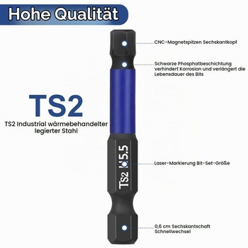 Súprava šesťhranných bitov HPHOPE Impact, HEX 5,5 mm, 10 kusov, dĺžka 50 mm 50 mm, 10 kusov, H5,5
