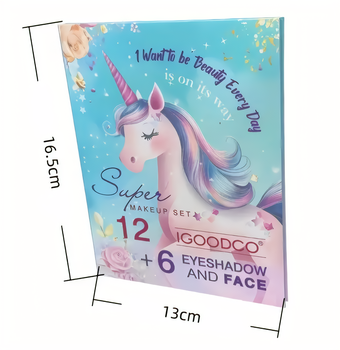 Detská kozmetická paleta Glitter Unicorn so zrkadielkom