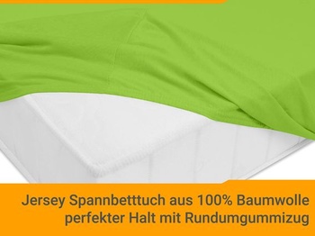 Napínacie prestieradlo npluseins Jersey 100% bavlna, 70x140 cm, jablkovo zelená Jablkovo zelená 70 x