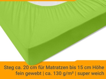 Napínacie prestieradlo npluseins Jersey 100% bavlna, 70x140 cm, jablkovo zelená Jablkovo zelená 70 x