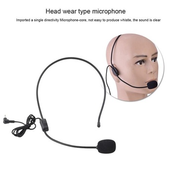 Kondenzátorový mikrofon s hlavicí, 3,5mm hlavice, pro hlasové zesilovače, reproduktory