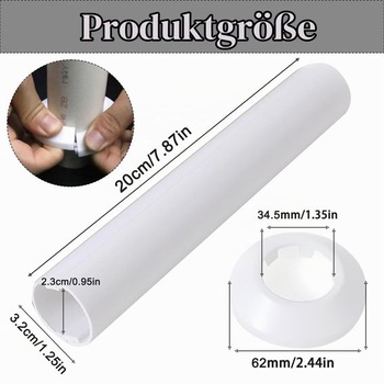 4 kryty vykurovacích rúrok s priemerom 32 mm so 4 rozetami