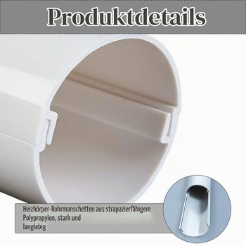 4 kryty vykurovacích rúrok s priemerom 32 mm so 4 rozetami