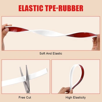 Flintronic samolepiaca flexibilná soklová lišta v tvare U do kuchyne a kúpeľne, 3 m x 36 mm, biela