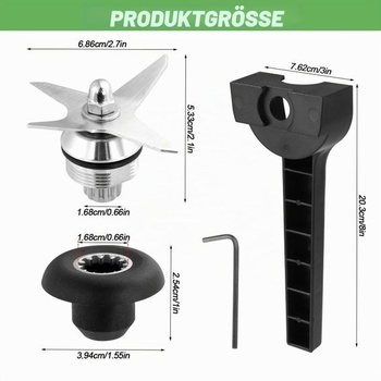 Náhradné nože mixéra Vitamix s nádobami s objemom 64 oz a 32 oz, zostava náhradných nožov z nerezovej