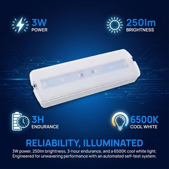 LED žiarovka BARCELONA Noteleuchte LED Autotest 3W 250lm 3Std