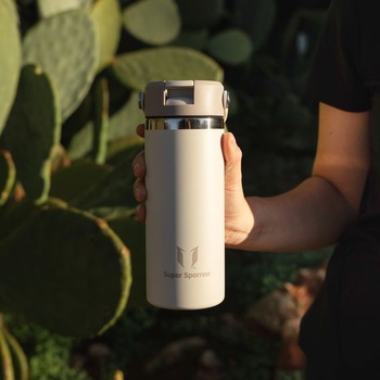 Termoska Sparrow z nerezovej ocele 750ml so slamkou a viečkom, mätovo zelená