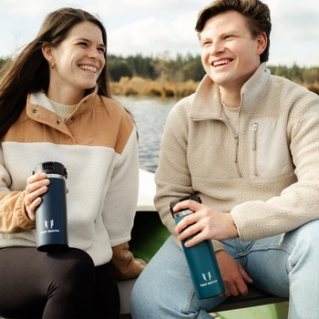 Termoska Sparrow z nerezovej ocele 750ml so slamkou a viečkom, mätovo zelená