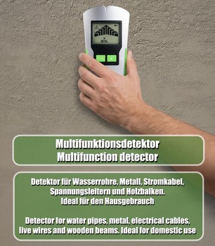 Multisenzorový nástenný skener technoline WZ1200 – Vyhľadávač káblov pre elektrinu, kov a drevo |