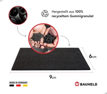 BAUHELD Terasové podložky 90x60 x 3 mm - 40 kusů Protiskluzová ochranná stavební rohož 3 mm | 40