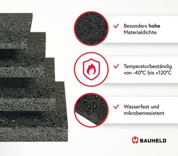 BAUHELD Terasové podložky 90x60 x 3 mm - 40 kusů Protiskluzová ochranná stavební rohož 3 mm | 40