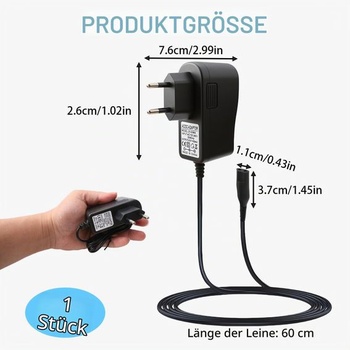 Náhradní nabíjecí kabel 5,9 V pro zastřihovače vlasů Braun HC5090, HC5050, HC5030, HC5010, BT5090,