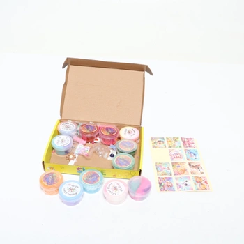Slime sada 12 Slime dětí, DIY Fluffy Cloud Slime Kit Cloud Slime Super měkký a nelepivý, párty