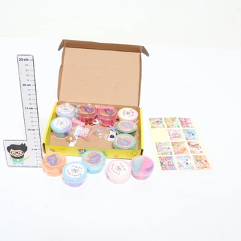 Slime sada 12 Slime dětí, DIY Fluffy Cloud Slime Kit Cloud Slime Super měkký a nelepivý, párty