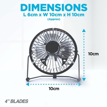 Stolný ventilátor Status USB | Prenosný mini ventilátor 10,2 cm | Malý ventilátor s 2 rýchlosťami |