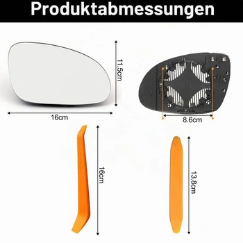 Náhradné sklo zrkadla pre VW Golf MK5 2003-2009/Jetta 5 MK5 2005-2010/Passat B6 2005-2011/VW EOS