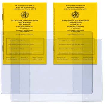 SADA 2x očkovacích preukazov a 2x puzdier na preukaz totožnosti - priehľadný ochranný obal na