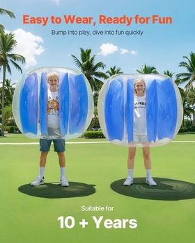 Nafukovací míč VEVOR (1 ks) 1,2 m, odolný 0,5 mm silný PVC míč s bublinkami, pro venkovní sportovní