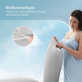Chladivý obliečka na vankúš Bedsure, 2 ks - 40x80 cm, sivá