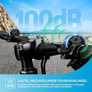 Skvelý zvonček na bicykel pre riadidlá 19–25,4 mm – Super hlasný a robustný – Vhodný pre mestské bicykle,