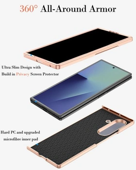 Kompatibilný s tenkým puzdrom Samsung Galaxy Z Fold 7, vstavaná ochranná fólia, celotelový kryt,