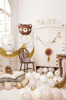 Veľká zlatá girlanda Oh Baby – Banner na oslavu narodenia bábätka 250 cm Oh Baby Girlanda