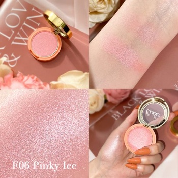 Oulac Pink Shimmer Blush Make-up, dlhotrvajúci líčidlový púder s trblietkami, vodeodolný a