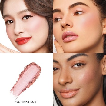 Oulac Pink Shimmer Blush Make-up, dlhotrvajúci líčidlový púder s trblietkami, vodeodolný a
