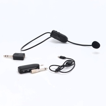 Bezdrátový mikrofonní headset, 2,4G bezdrátový mikrofonní headset s dosahem 20 m, UHF dobíjecí