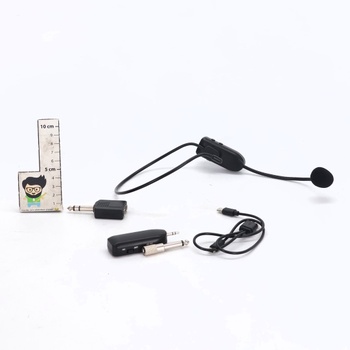 Bezdrátový mikrofonní headset, 2,4G bezdrátový mikrofonní headset s dosahem 20 m, UHF dobíjecí